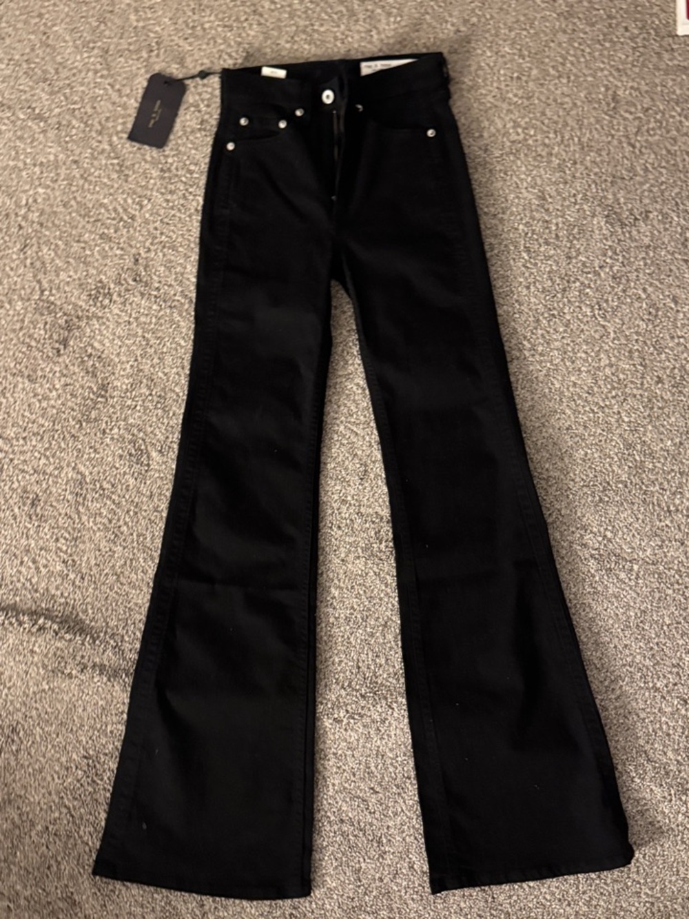 rag & bone Black High-Rise Flare Jeans